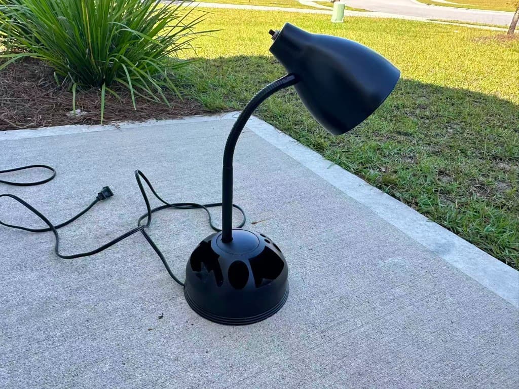 Matte Black Gooseneck Desk Lamp with Organizer Base