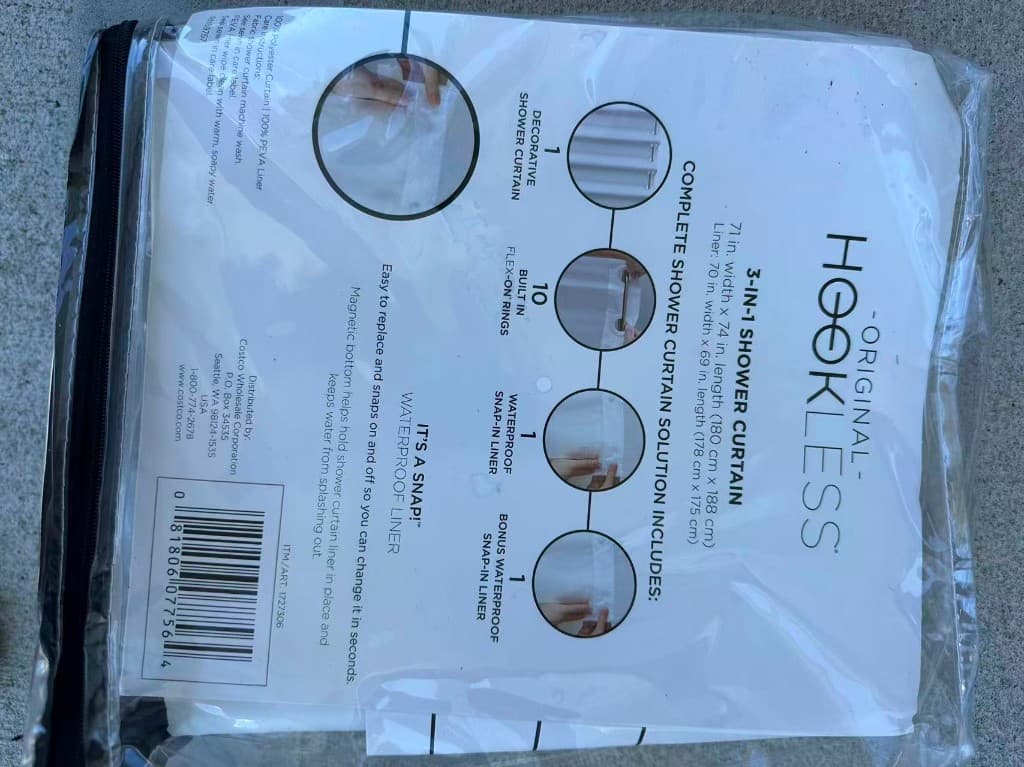 Hookless 3-in-1 Shower Curtain Set