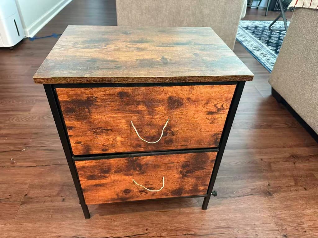 Industrial 2-Drawer Nightstand
