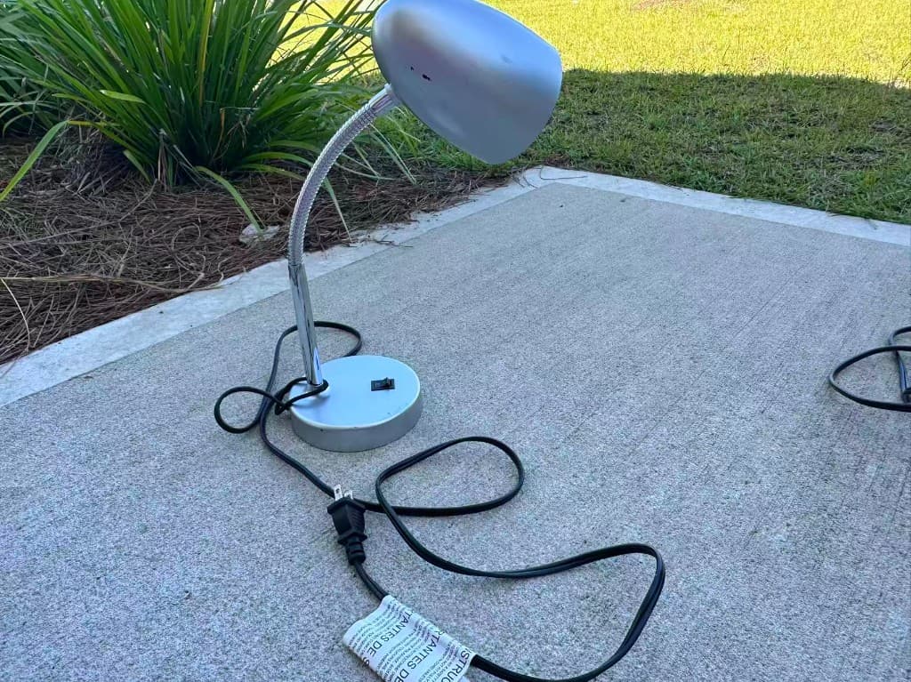 Silver Flexible Gooseneck Desk Lamp